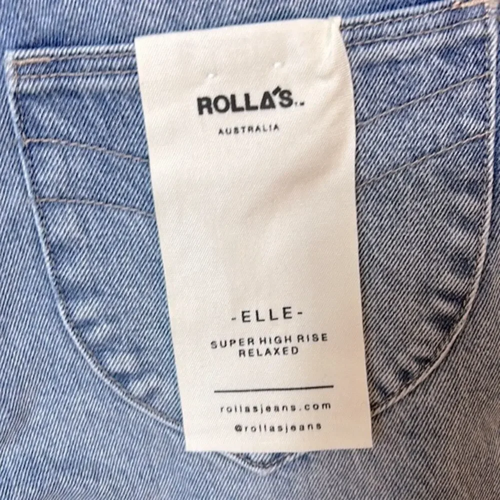 NWT Rolla’s Elle Super High Rise relaxed fit jeans in Garage Worn, 28